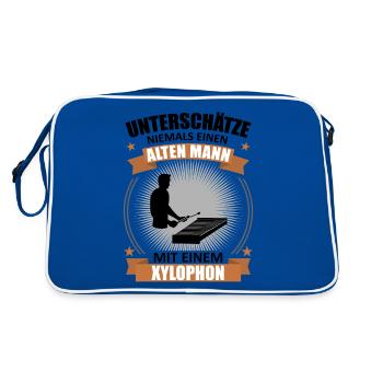 Old Master on the Xylophone Indomitable Gift - Retro Bag - blue/white - Back