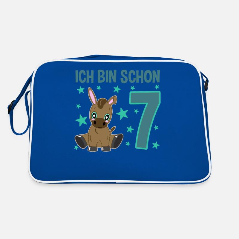 Siebenjährige Partyeselchen Glücksbringer Retro Tasche