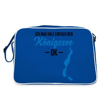 Königssee, einfach großartig - Klar gesagt! - Retro Tasche - Blau/Weiß - Hinten