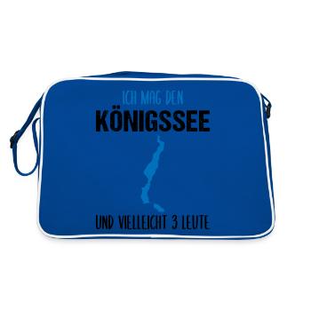 Königssee & 3 Freunde - Mehr nicht nötig! - Retro Tasche - Blau/Weiß - Hinten
