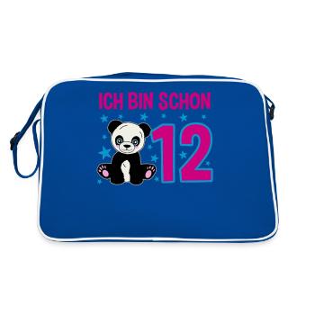 Cute Panda - Twelve Years of Jubilation - Retro Bag - blue/white - Back