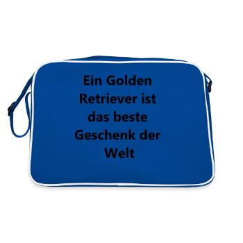 Cadeau personnalisé pour les amoureux des chiens - Sac Retro - bleu/blanc - Dos
