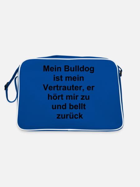 Gift for Dog Lover - Retro Bag - blue/white - Back