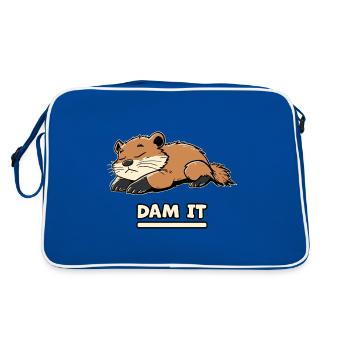 Dam It - Sleepy Beaver - Retro Bag - blue/white - Back