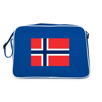 Norwegische Flagge - Retro Tasche - Blau/Weiß - Hinten