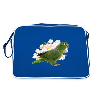Blue crown parrot - Retro Bag - blue/white - Back