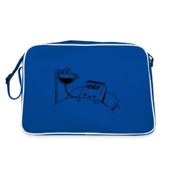 Lundi Drôle - Sac Retro - bleu/blanc - Dos