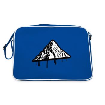 Mountain Silhouette Symbol Mountains - Retro Bag - blue/white - Back