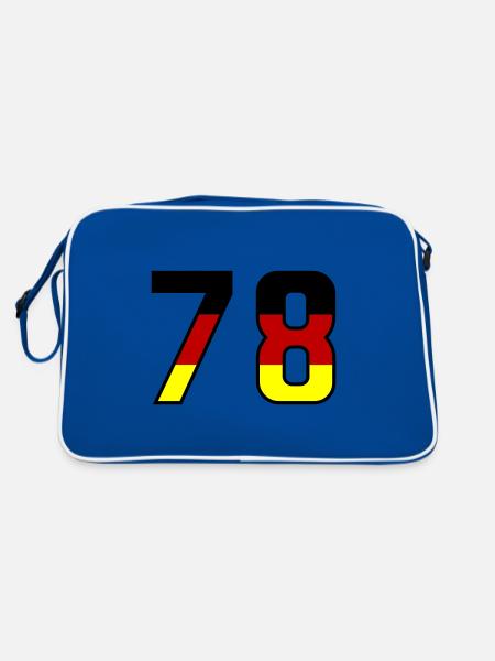 78 Symbole numérique Allemagne - Sac Retro - bleu/blanc