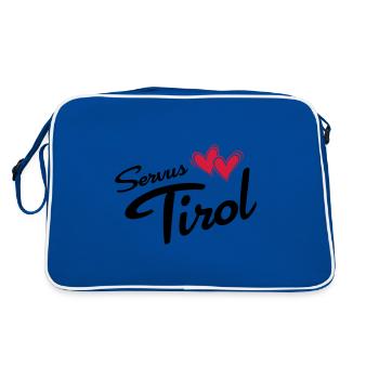 Servus Tyrol avec double coeur - Sac Retro - bleu/blanc - Dos