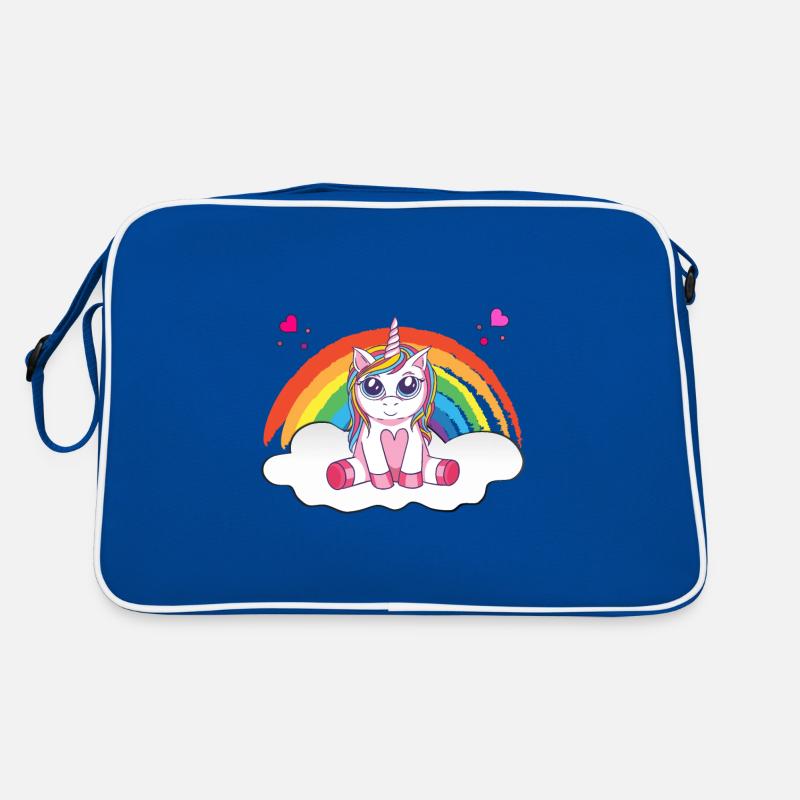 Magical Unicorn on Cloud with Rainbow Retro Bag
