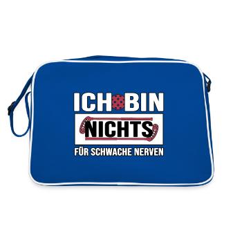 floorball unihockey floorballspieler bandy - Retro Tasche - Blau/Weiß - Hinten