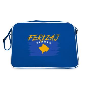 Kosovo Design FERIZAJ 05 Albanais Cadeau - Sac Retro - bleu/blanc - Dos