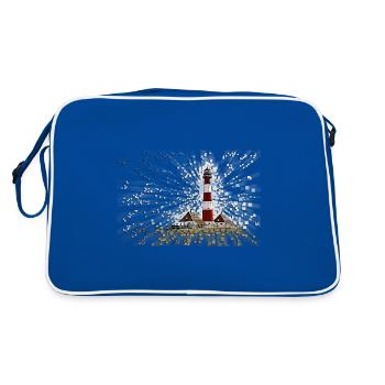 Westerhever lighthouse - Retro Bag - blue/white - Back