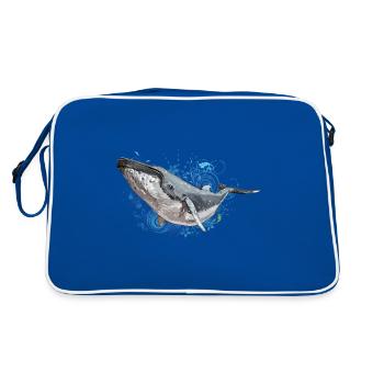 Humpback Whale - Retro Bag - blue/white - Back