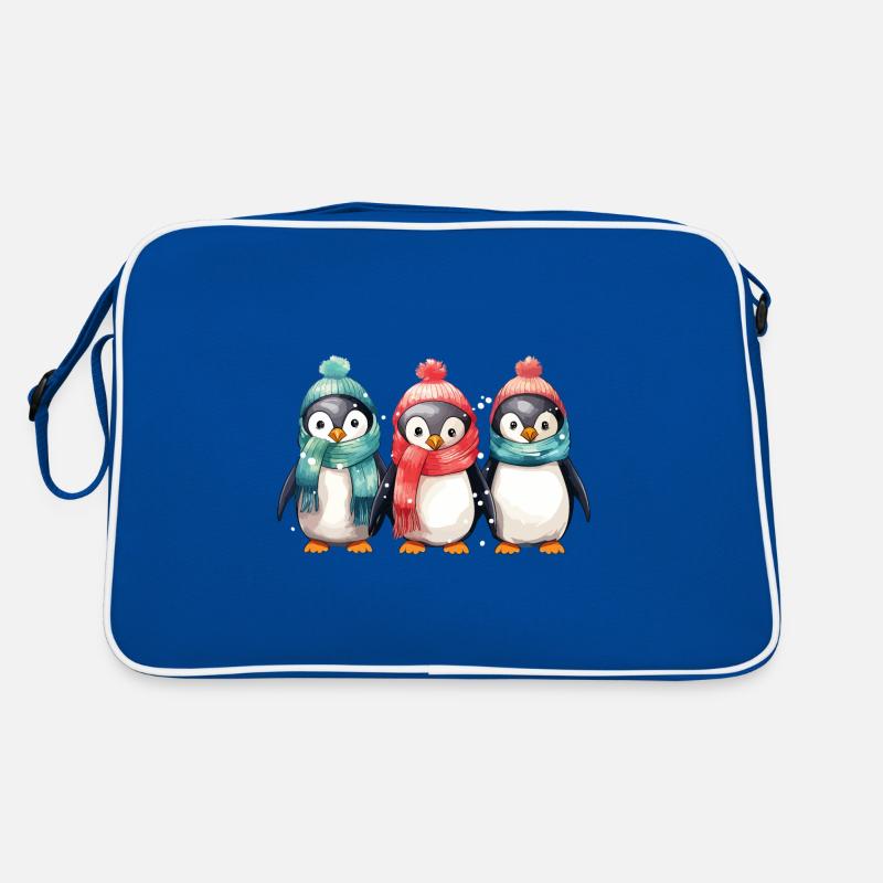 Pingouins de Noël écharpe chapeau arbre de Noël mignon Sac Retro