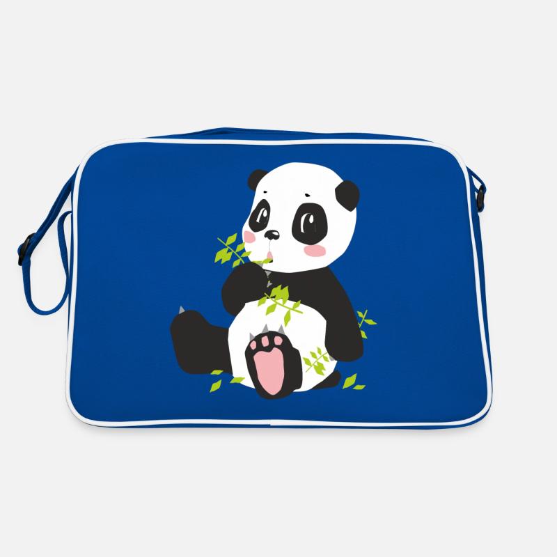 Jo le panda mignon - Sac Retro - bleu/blanc