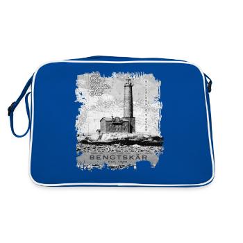 Leuchtturm Bengtskär - Textilien und Geschenkartikel - Retro Tasche - Blau/Weiß - Hinten