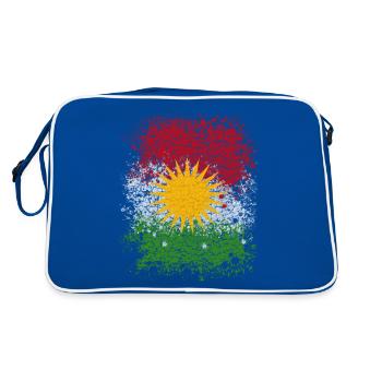 Kurdish flag. Proud Kurdistan flag - Retro Bag - blue/white - Back