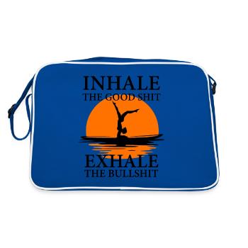 Yoga, breathe - Retro Bag - blue/white - Back
