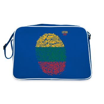 Lietuva DNA, Cool Lithuania, Flag. lithuania - Retro Bag - blue/white - Back