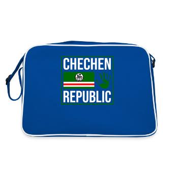 Chechen Republic, Strong Chechnya Flag, Chechnyan - Sac Retro - bleu/blanc - Dos