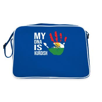 Kurdistan Flag, My DNA Is Kurdish, Cool Kurdish - Retro Bag - blue/white - Back