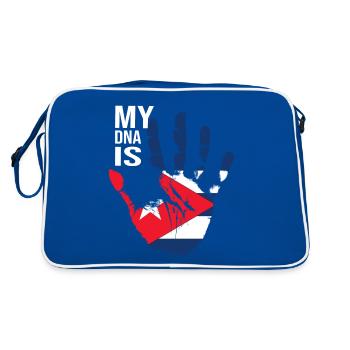 My DNA Is Cuban, Cool Cuba Flag, Cuba Love, Cuba - Retro Tasche - Blau/Weiß - Hinten