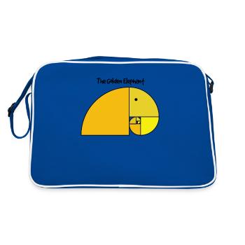 Fibonacci Elephant - golden section elephant - Retro Bag - blue/white - Back