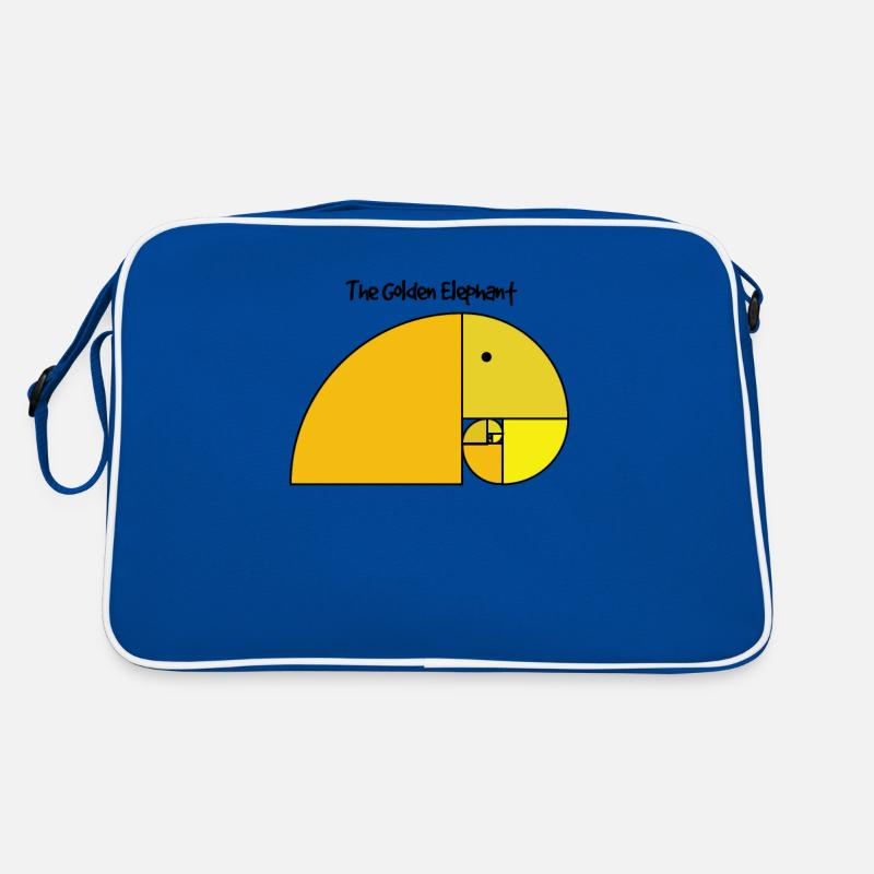 Fibonacci Elephant - Goldener Schnitt Elefant - Retro Tasche - Blau/Weiß