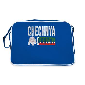 Drapeau tchétchène, Grozny Tchétchénie, tchétchène - Sac Retro - bleu/blanc - Dos