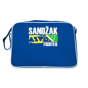 Sandzak Fighter, Sandzak Flag, Proud Sandzaklija - Retro Bag - blue/white - Back