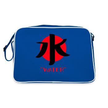 Caractère japonais pour symbole de l'eau Japon - Sac Retro - bleu/blanc - Dos