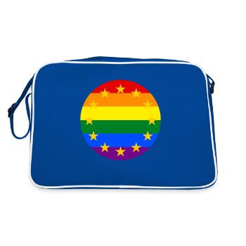 EU stars on rainbow European flag - Retro Bag - blue/white - Back