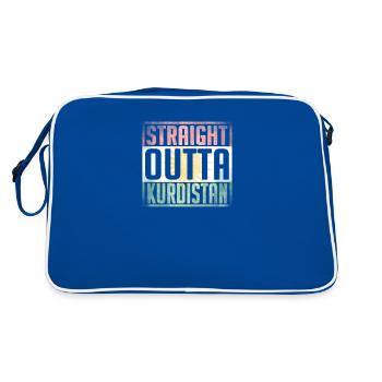Straight Outta Kurdistan, Kurdish Flag, Kurdistan - Retro Bag - blue/white - Back