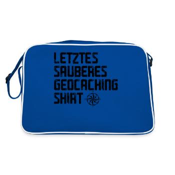 Geocacher Caching Cache Geocache Geocachen Lustig - Retro Tasche - Blau/Weiß - Hinten
