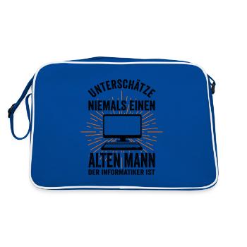 Informatiker Admin Informatik Lustige Sprüche - Retro Tasche - Blau/Weiß - Hinten