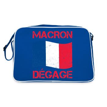 Macron dégage drapeau France gilet jaune révolte - Sac Retro - bleu/blanc - Dos