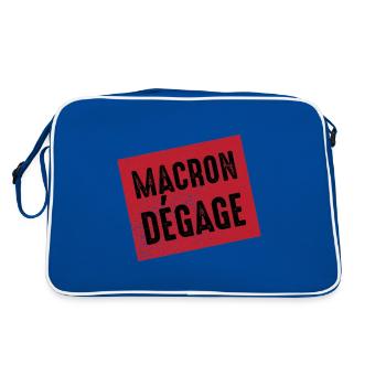 Macron dégage français en colère révolte populaire - Sac Retro - bleu/blanc - Dos
