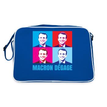 Macron dégage français en colère révolte citoyenne - Sac Retro - bleu/blanc - Dos