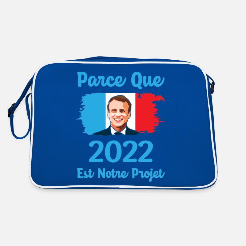 Parce que 2022 est notre projet macron souriant - Sac Retro - bleu/blanc