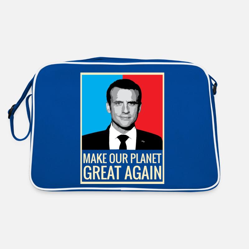 Make our planet great again macron retro support Retro Bag