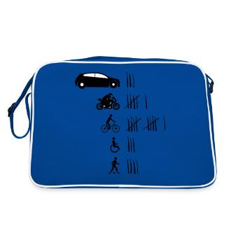 voiture moto velo handicape pieton barre compte - Sac Retro - bleu/blanc - Dos