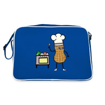 Cacahuète cuisine cuisine cuisinière cuisinière amateur - Sac Retro - bleu/blanc - Dos