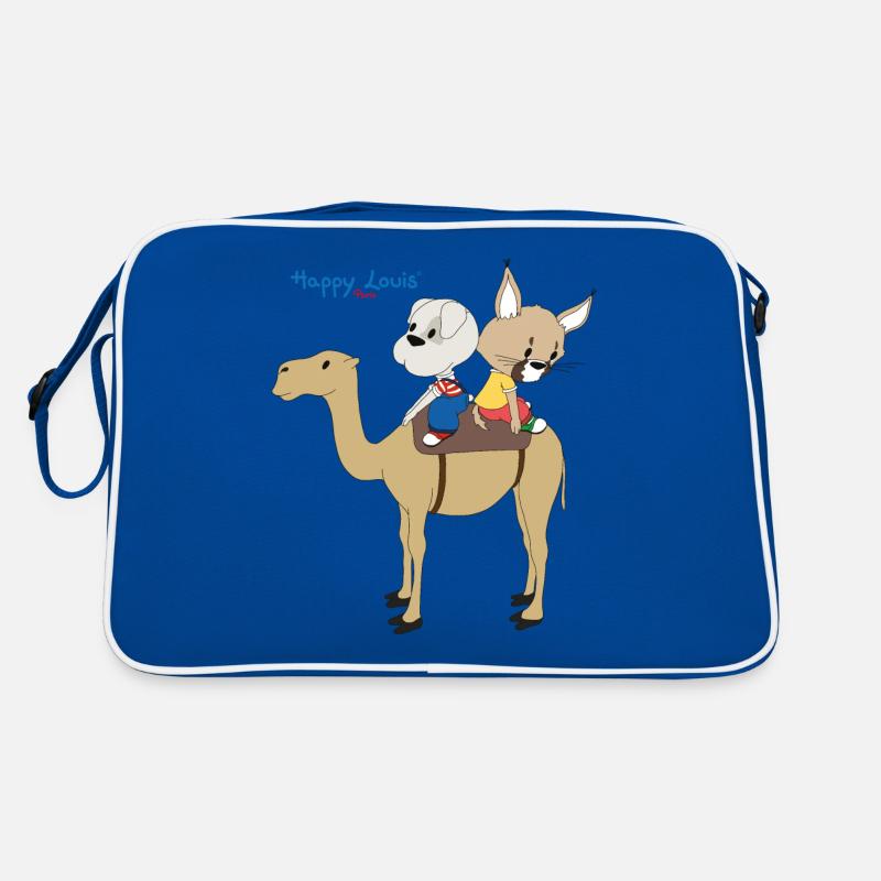 Happy Louis - DROMADAIRE - Sac Retro - bleu/blanc