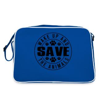 Protect animals animal welfare - Retro Bag - blue/white - Back
