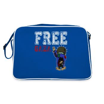 Libérez Gaza, Libérez la Palestine, Sauvez Gaza, Palestine - Sac Retro - bleu/blanc - Dos