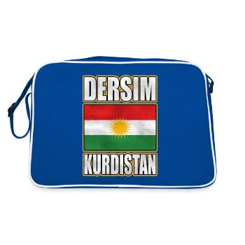 Dersim Kurdistan, Kurdistan Flag, Kurdish Flag - Retro Bag - blue/white - Back