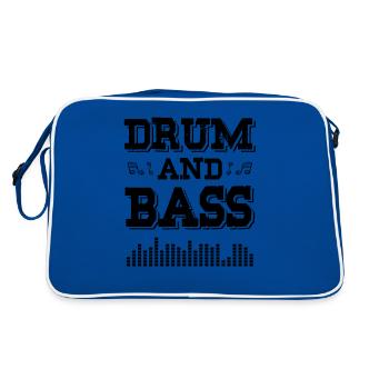 drum and bass spruch - Retro Tasche - Blau/Weiß - Hinten
