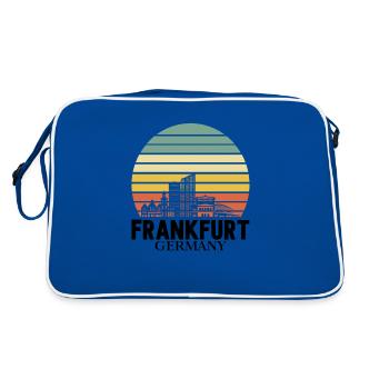 Frankfurt Hessen Frankfurter - Retro Tasche - Blau/Weiß - Hinten